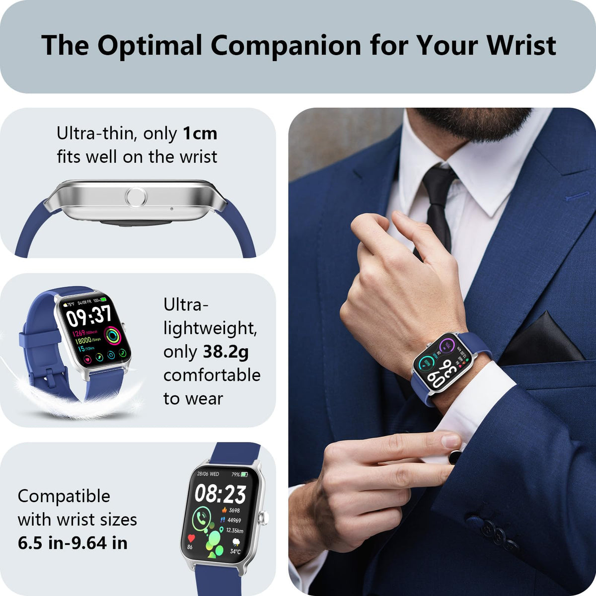 Smart Watch for Women, Answer/Make Calls, Alexa Built-in, [1.8"HD Screen] Smart Watches for Women iPhone/Samsung/Android, Fitness Watch with Heart Rate Sleep SpO2 Monitor,IP68 Waterproof, 100+ Sports