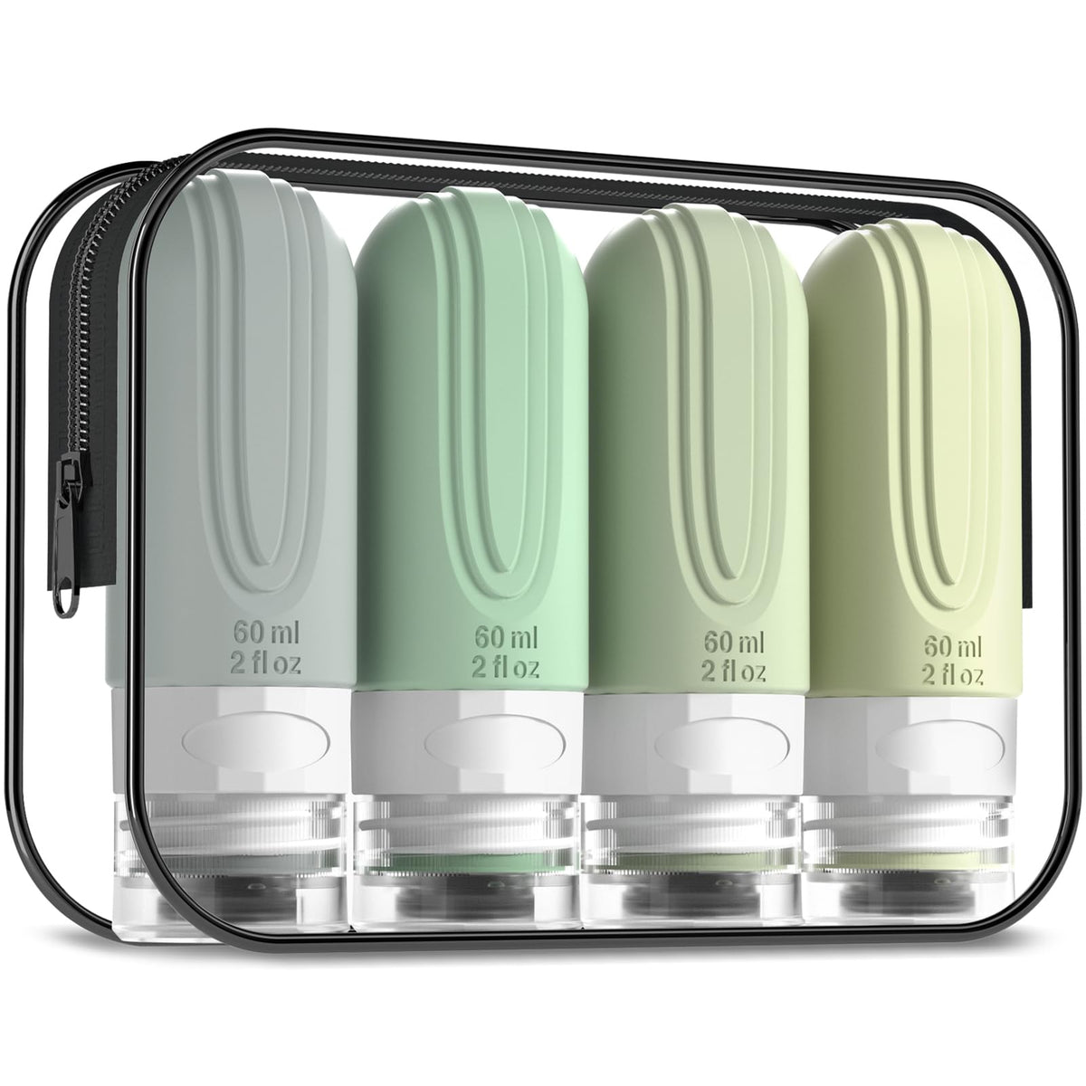 Mrsdry Travel Bottle for Toiletries, Leak Proof Silicone Travel Size 90ml Bottles Refillable Containers for Liquid Shampoo, BPA Free and TSA Approved Travel Accessories with Clear Bag (4 Pack)