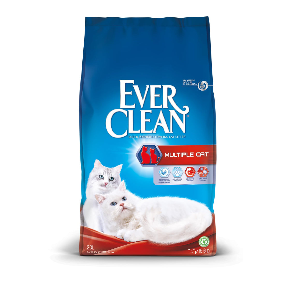 Ever Clean Clumping Cat Litter, Multiple Cat, Scented for long-lasting freshness, Unbeatable Clumping Strength, 10L