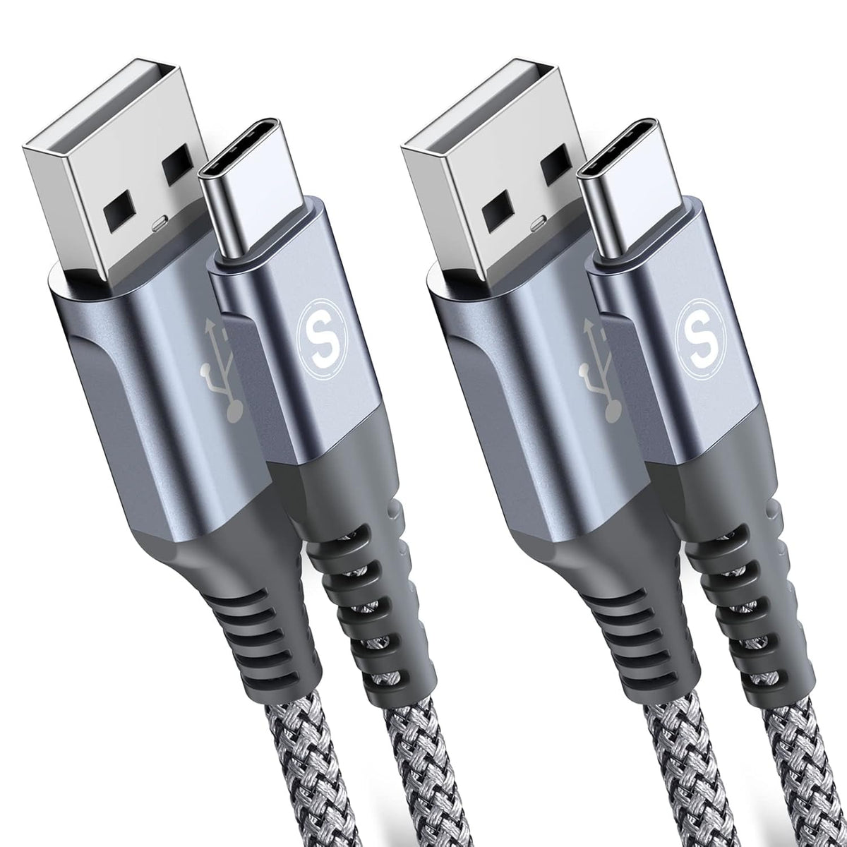 2-Pack 2M USB C Cable 3.1A Fast Car Charger Cable Compatible for iPhone 17 air 16 15 Plus Pro Max, Samsung Flip/Fold 7 6 5 4 3 S26 S25 S24 S10 S20 S21 S22 S23 A16/15/14/13/12 A35/A34 A56/55/54, Pixel