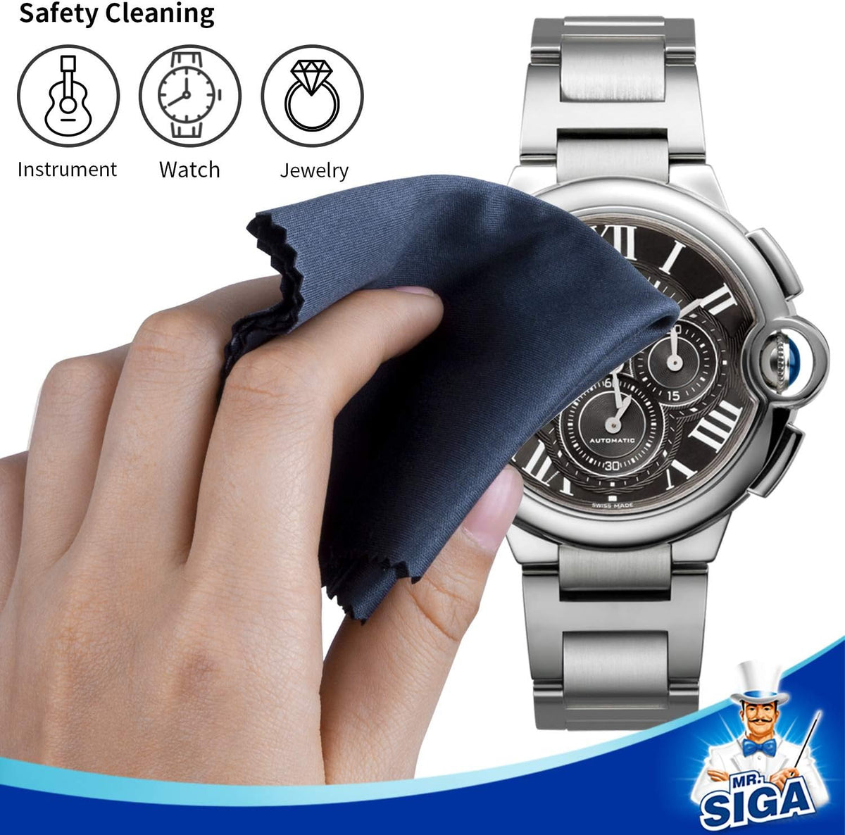 MR.SIGA Microfibre Glasses Cleaning Cloth, Spectacle Cleaner Cloth, 24 Pack