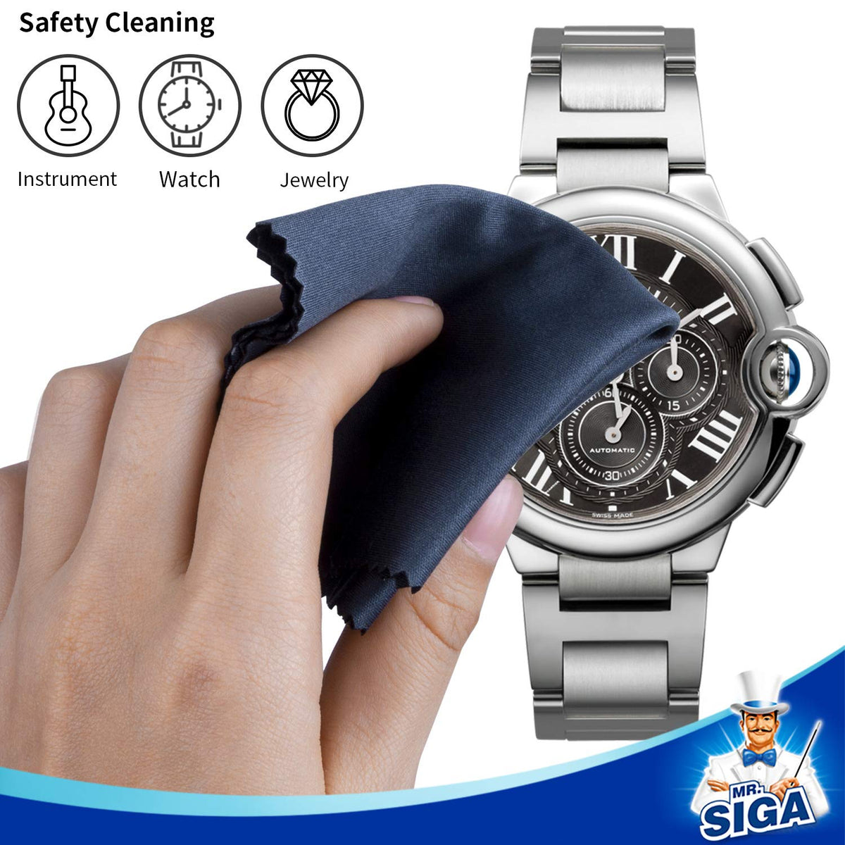 MR.SIGA Microfibre Glasses Cleaning Cloth, Spectacle Cleaner Cloth, 24 Pack