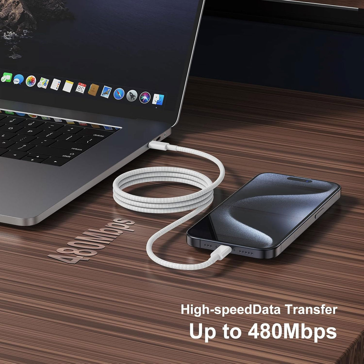 240W USB-C Charge Cable 2m, 6ft USB C to USB C Cable, Fast Charging Cord for Macbook Pro/Macbook Air/Neo, iPad Pro 12.9/11, 10th, iPad Air 5th/4th,Mini 7th/6th, iPhone 18/17/16/15/17e/Duo/Pro Max Lead
