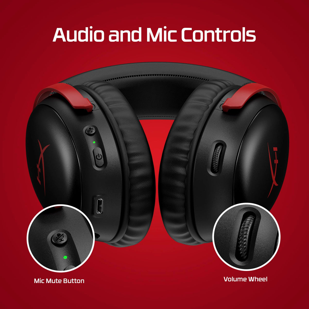 HyperX Cloud III – Wired Gaming Headset, PC, PS5, Xbox Series X|S, Angled 53mm Drivers, DTS, Memory Foam, Durable Frame, Ultra-Clear 10mm Mic, USB-C, USB-A, 3.5mm, Black/Red