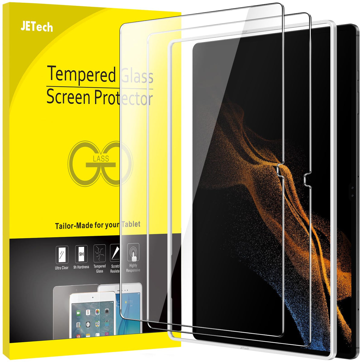 JETech Screen Protector for Galaxy Tab S10 Lite/S10 FE/S9 FE/S9, 2-Pack