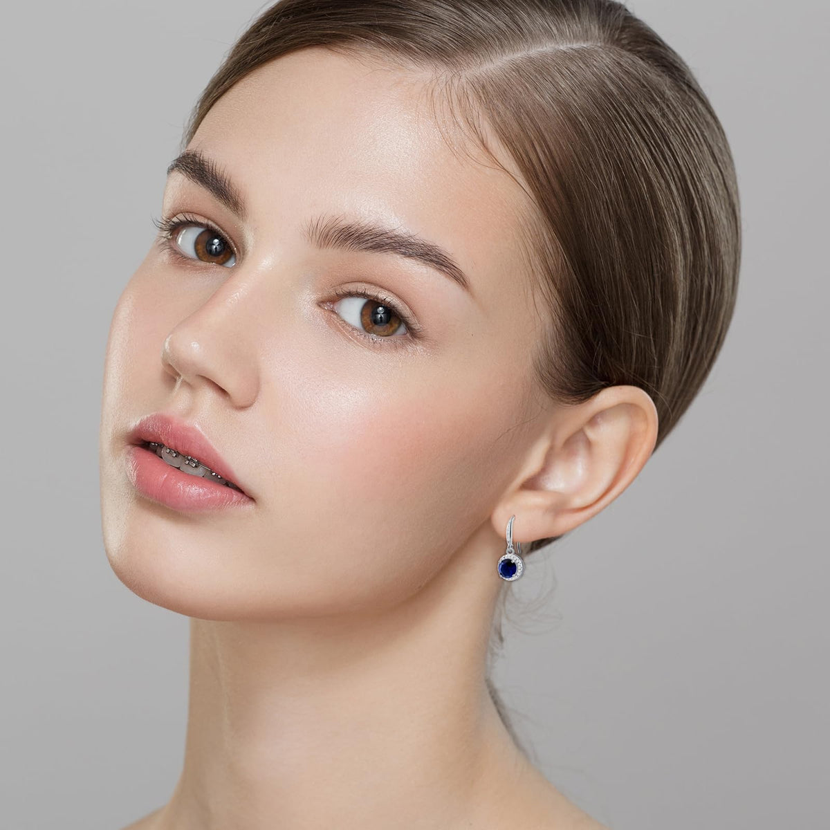 Birthstone Drop Earrings for Women, Silver Plated Dangle Earrings