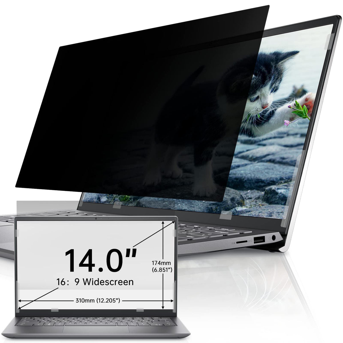 IPROKKO Laptop Privacy Screen 13.3 Inch 16:9 Anti-Blue Light Filter