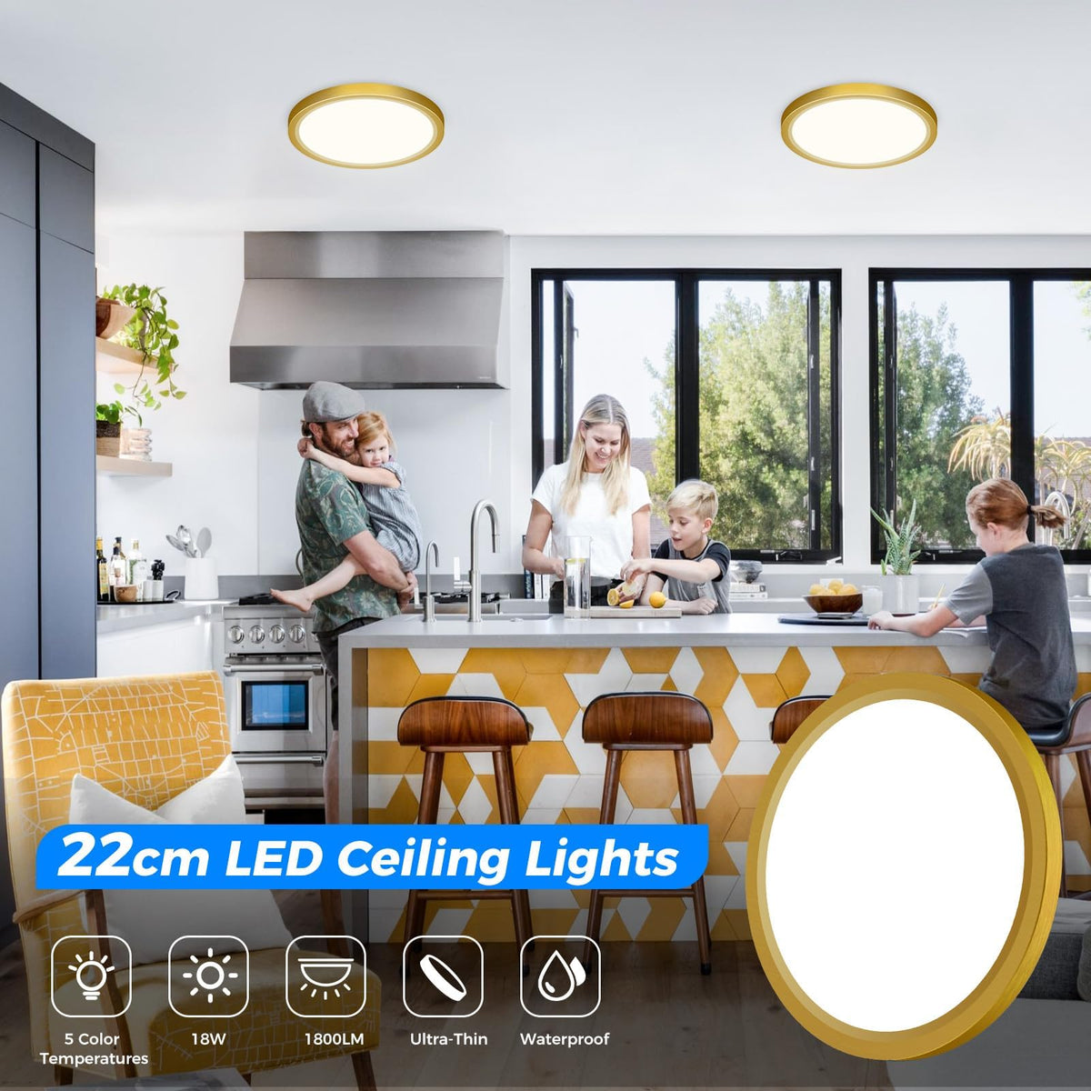 Peasur Bathroom Light, 3000K/3500K/4000K/5000K/6500K 5 Color Temperature