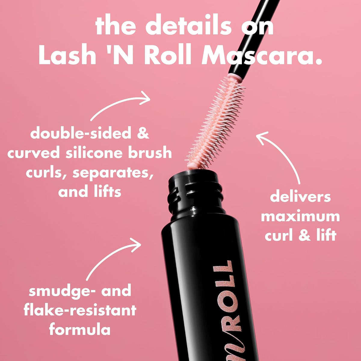 e.l.f. Lash 'N Roll Mascara, Curling Mascara For Visibly Lifted Lashes, Lifts & Separates Lashes. Long-Lasting Formula, Vegan & Cruelty-Free, Black