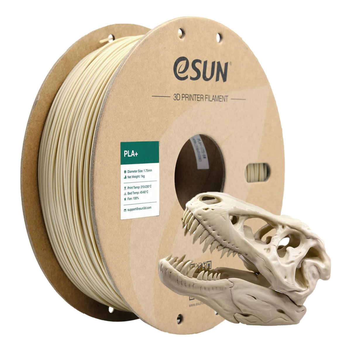 eSUN PLA+ 3D Printing Filament 1KG(2.2lbs), Enhanced Toughness, Cold White