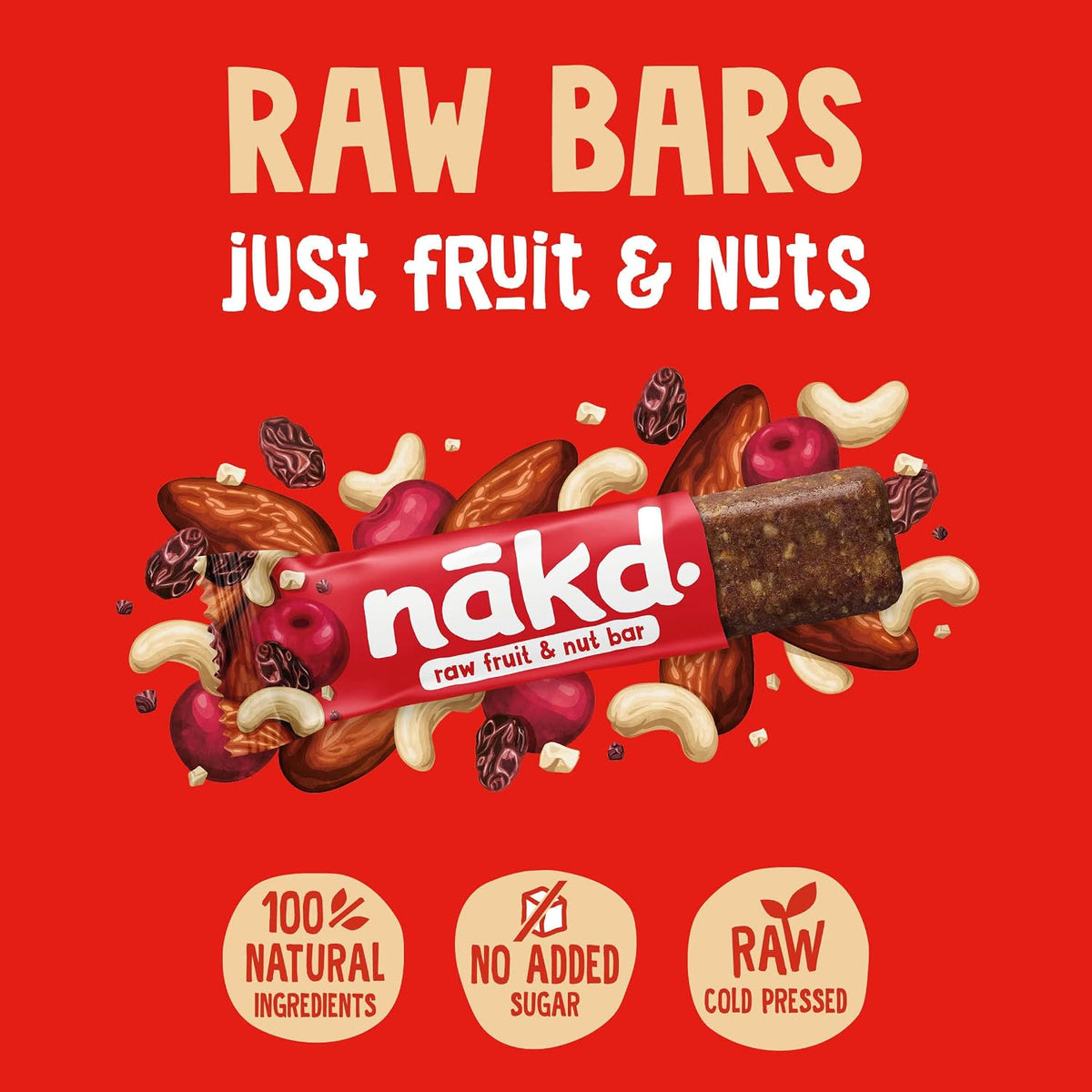 Nakd Bakewell Tart Natural Fruit & Nut Bars - Vegan - Gluten Free - Healthy Snack, 35 g (Pack of 18)