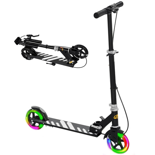 AIYAPLAY Kids Folding Scooter with LED Light-Up Wheels — Ages 3-8, Dual Brakes