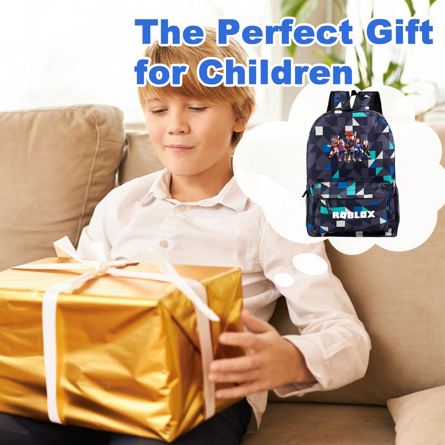 yumcute De-mn Backpack Kids, Teen Game School Bags, Children Primary Schoolbag, Children's School Backpack, 17 Inch Large Capacity Travel Rucksack Waterproof Boys Girls Book Bags for Aged 3-12 Years