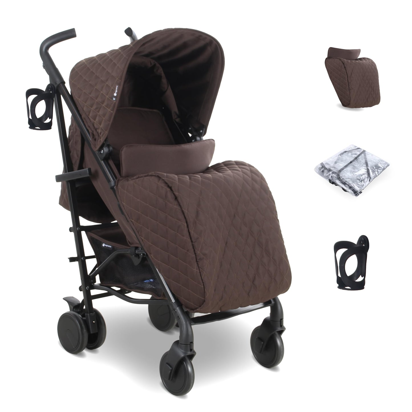 My Babiie MB51 Stroller – from Birth to 4 Years (22kg), Lightweight, Umbrella Fold, Travel Buggy for Toddlers, Pushchair Includes Footmuff, Cup Holder, Rain Cover - Blush Pink