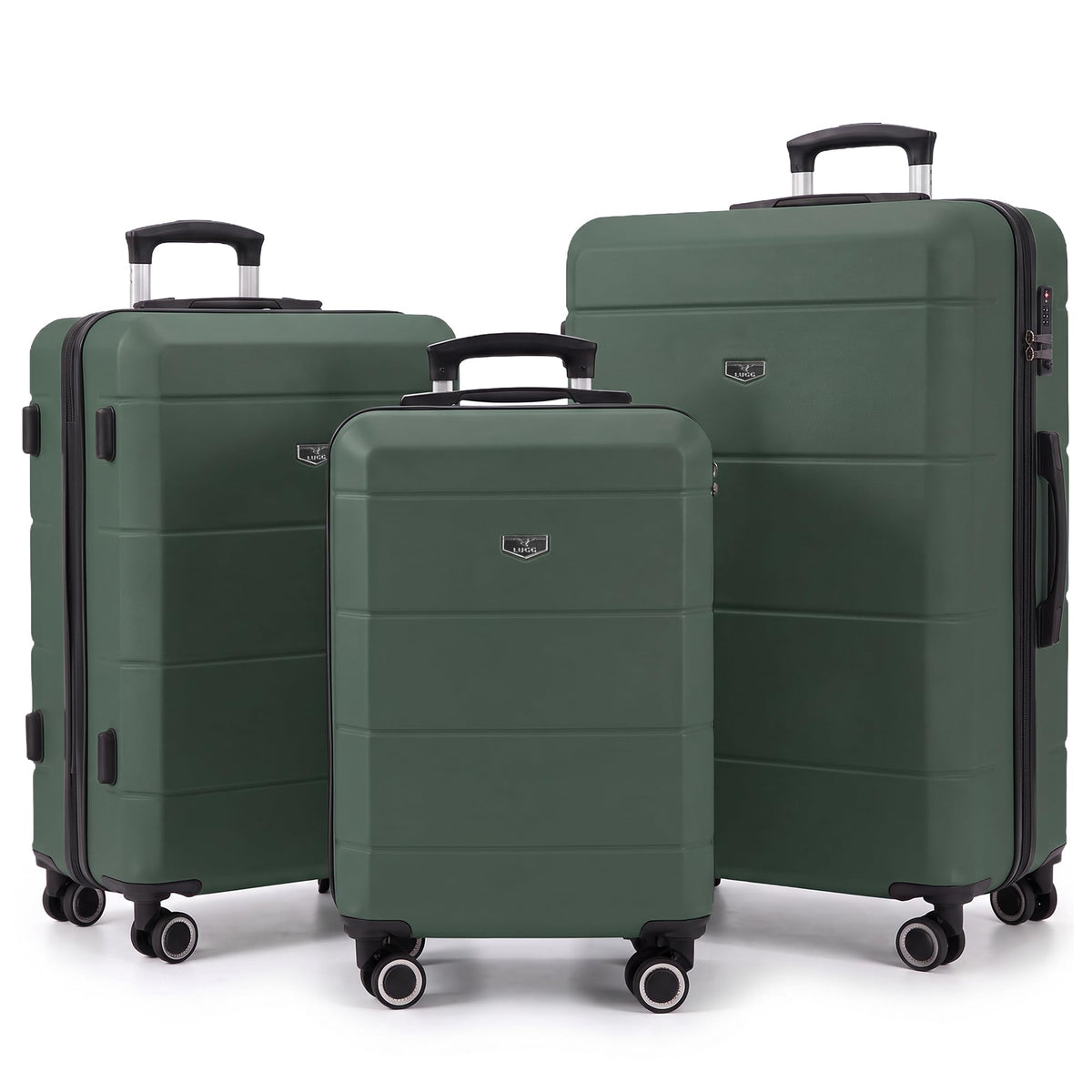 LUGG Jetset 40cm Suitcase 40x30x20cm, Ryanair Compatible Underseat Size, Hard Shell ABS, Spinner with Removable Wheels, Lightweight Travel Luggage, 1 Year Warranty