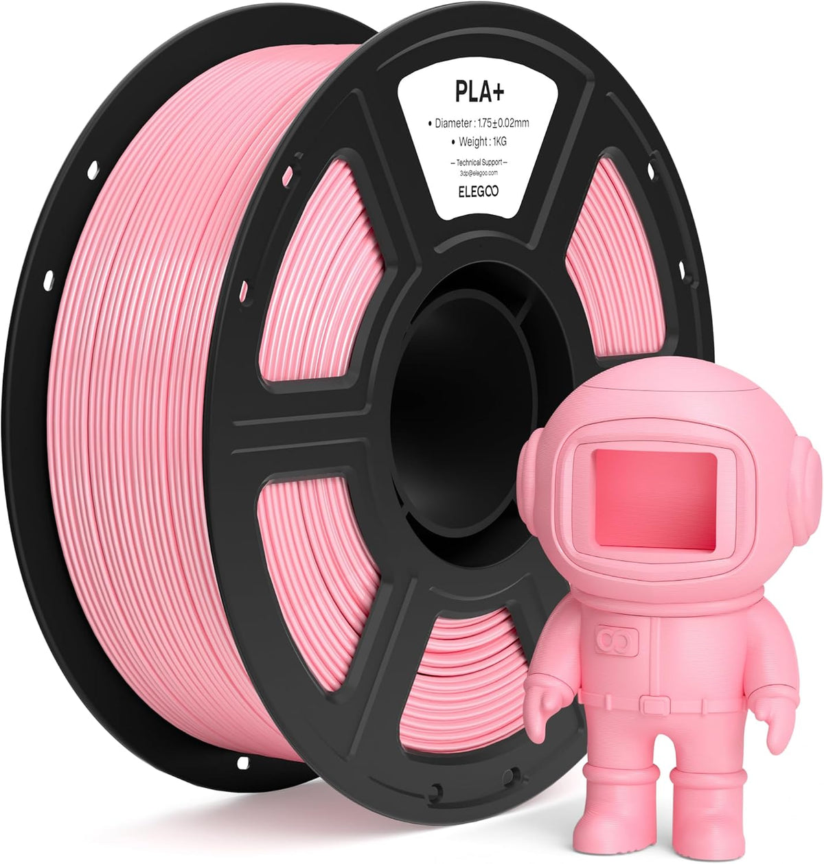 ELEGOO PLA+ 3D Printer Filament 1.75mm Pink 1KG
