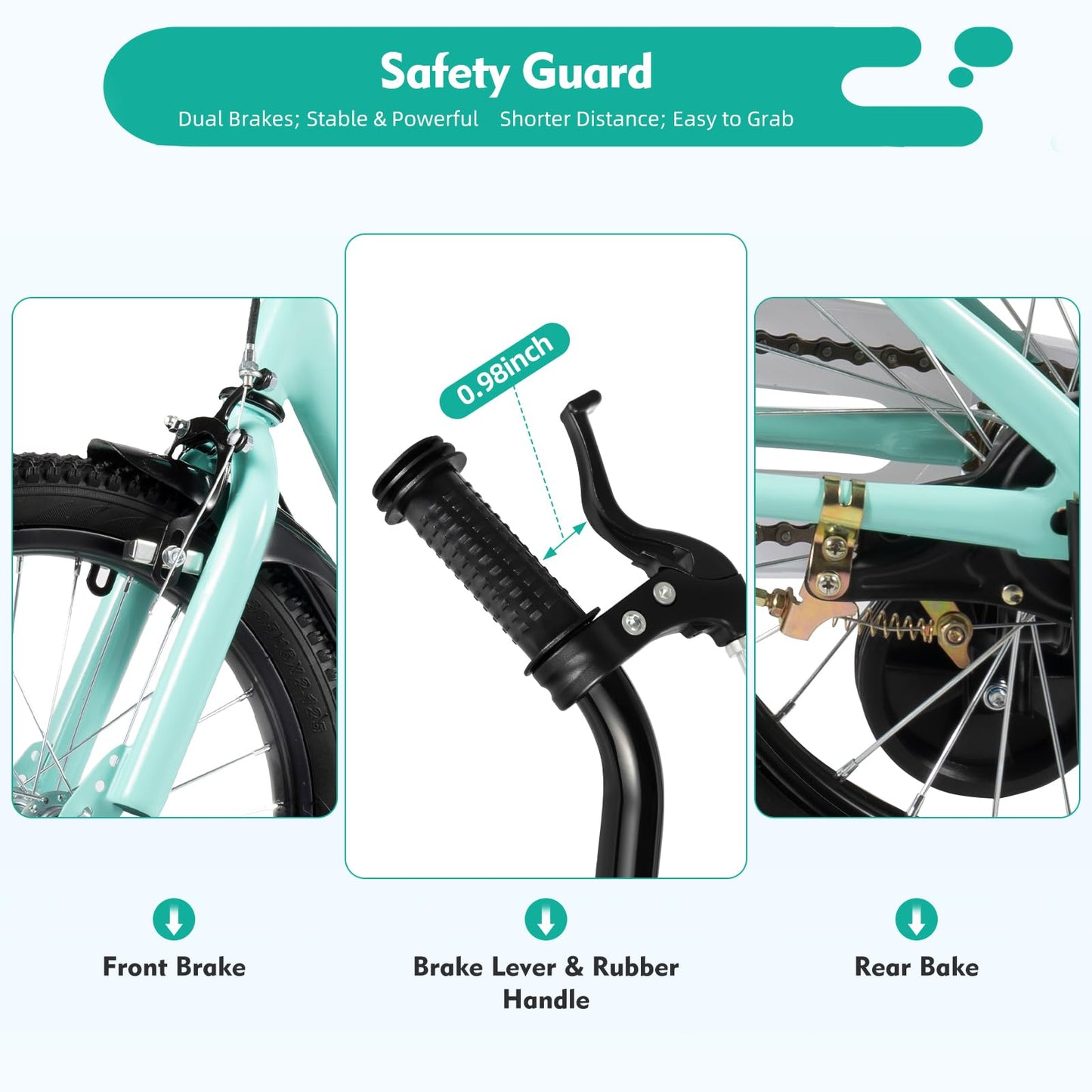 16 Inch Kids Bike with Training Wheels | For Boys & Girls Ages 5-8 | Dual Hand Brakes, Mudguards, Carbon Steel Frame Children's Bicycle