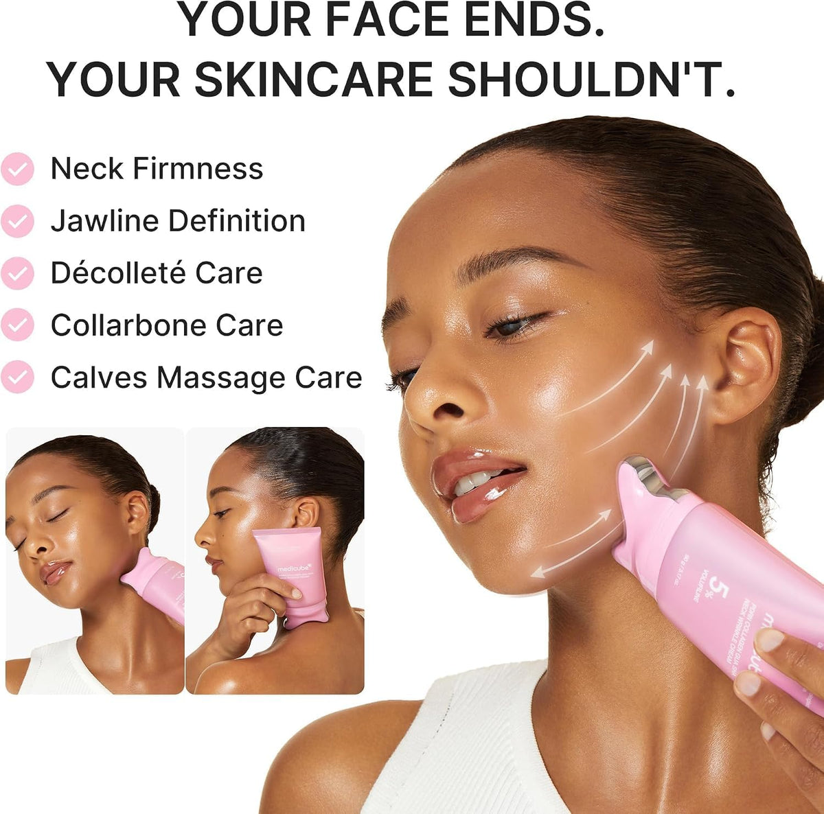 medicube PDRN Collagen Gua Sha Neck Wrinkle Cream - Firming, Contour Care