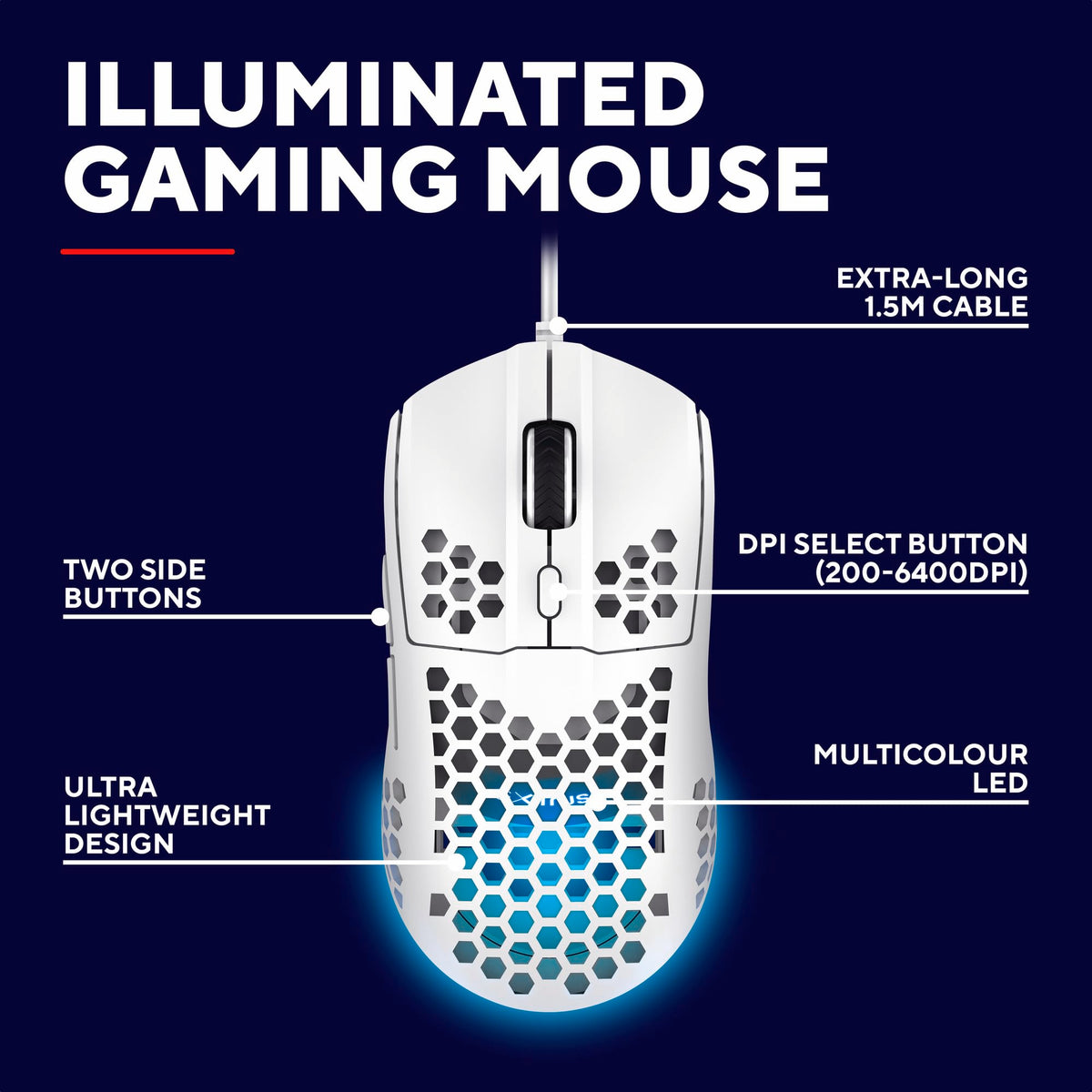 GXTrust Helox USB Gaming Mouse Superlight 65g, Black