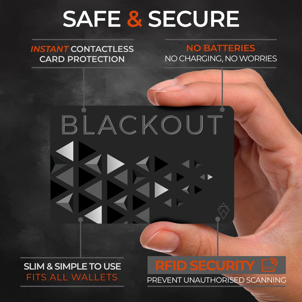 AKIELO Blackout RFID Blocking Card (4 Pack) – Ultra Thin Anti Theft Credit Card Protector – Ultimate Bank Card Blocker for Contactless Cards and Wallet Protection (Black Edition - 4 Pack)