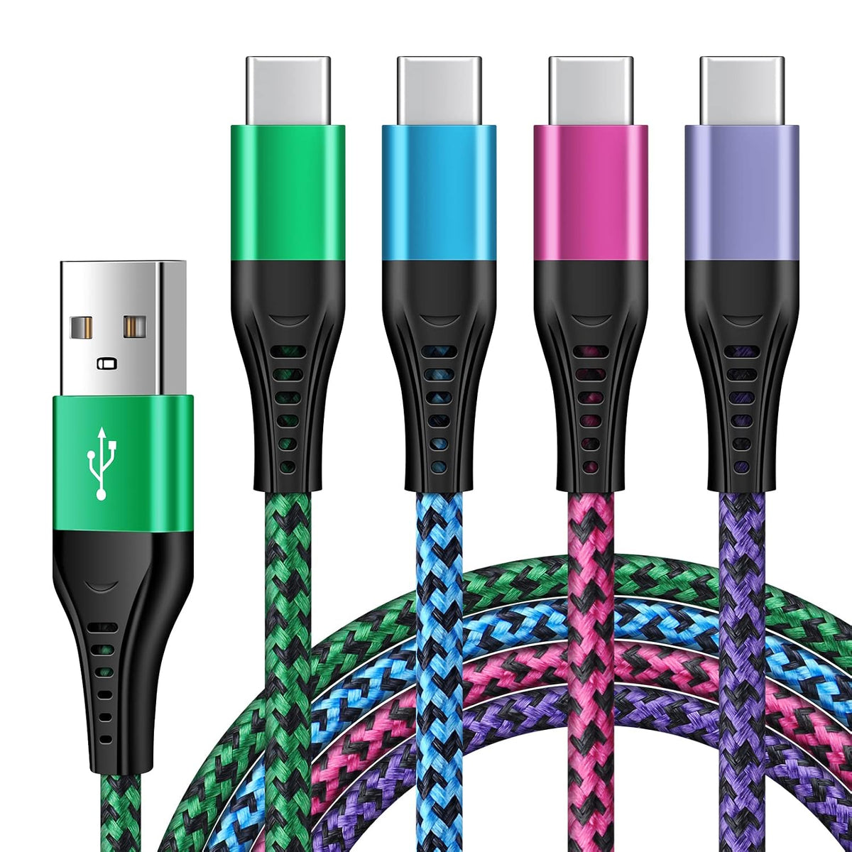 USB C Cable, 6FT/4Pack USB A to USB C Charge Lead Fast Charge Cord