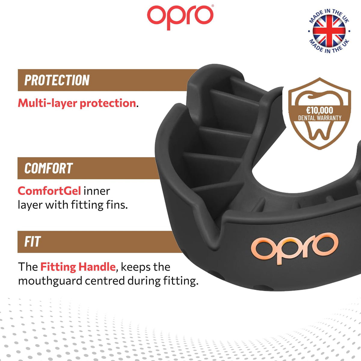 OPRO Bronze Level Mouthguard Essential Fit – Gum Shield Adult and Kids – OPRO Mouth Guard Boxing and MMA, Easy Self-Fit Gum Shield Rugby and Hockey – Enhanced Protection with Dental Warranty