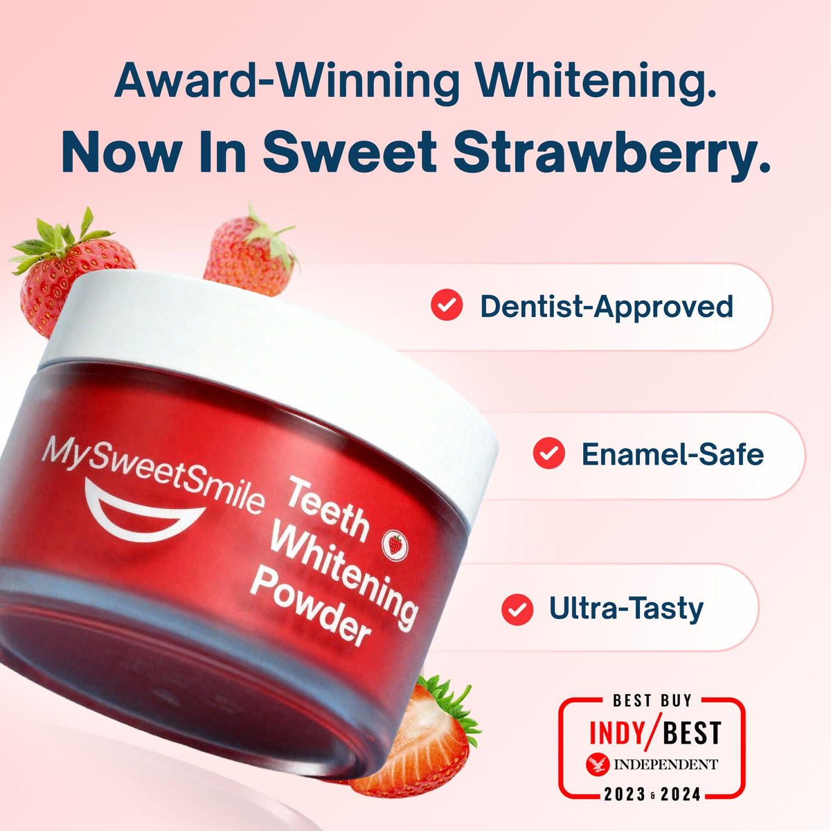 MySweetSmile 3-in-1 Teeth Whitening Powder – 6 Month Supply – Mint Flavour