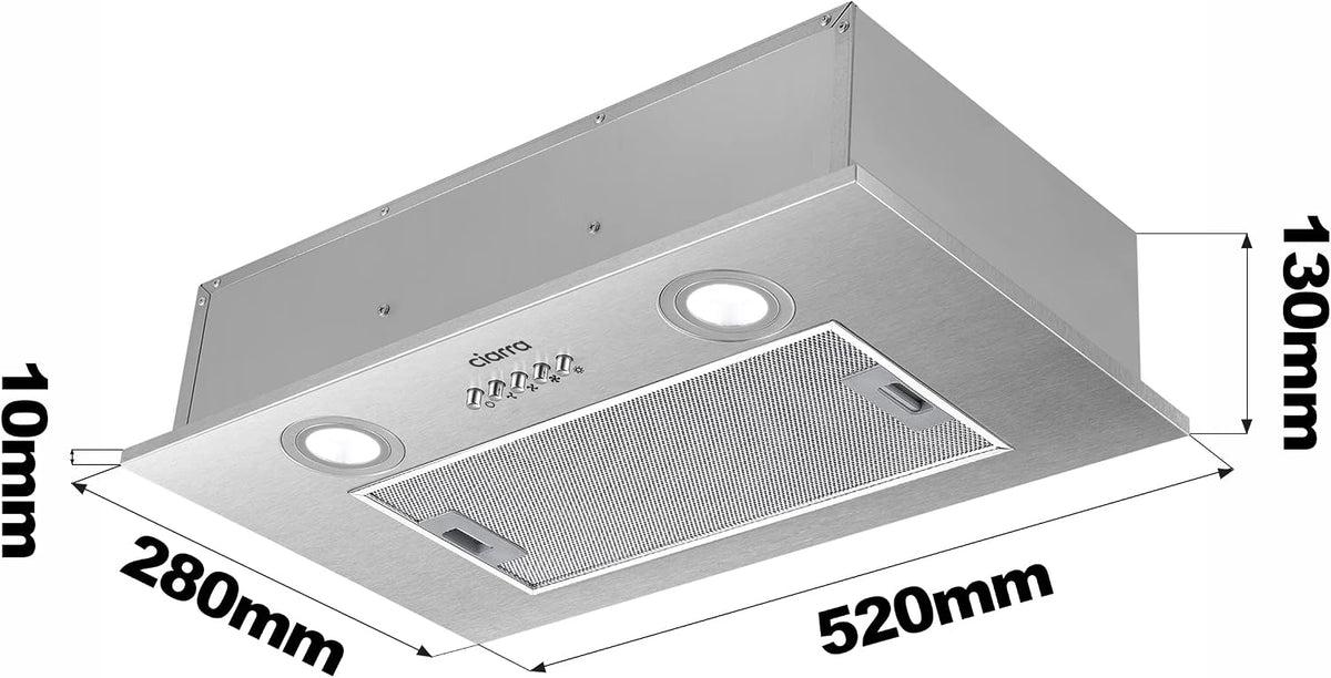 CIARRA 52cm Integrated Cooker Hood Stainless Steel 300m³/h CBCS5913A