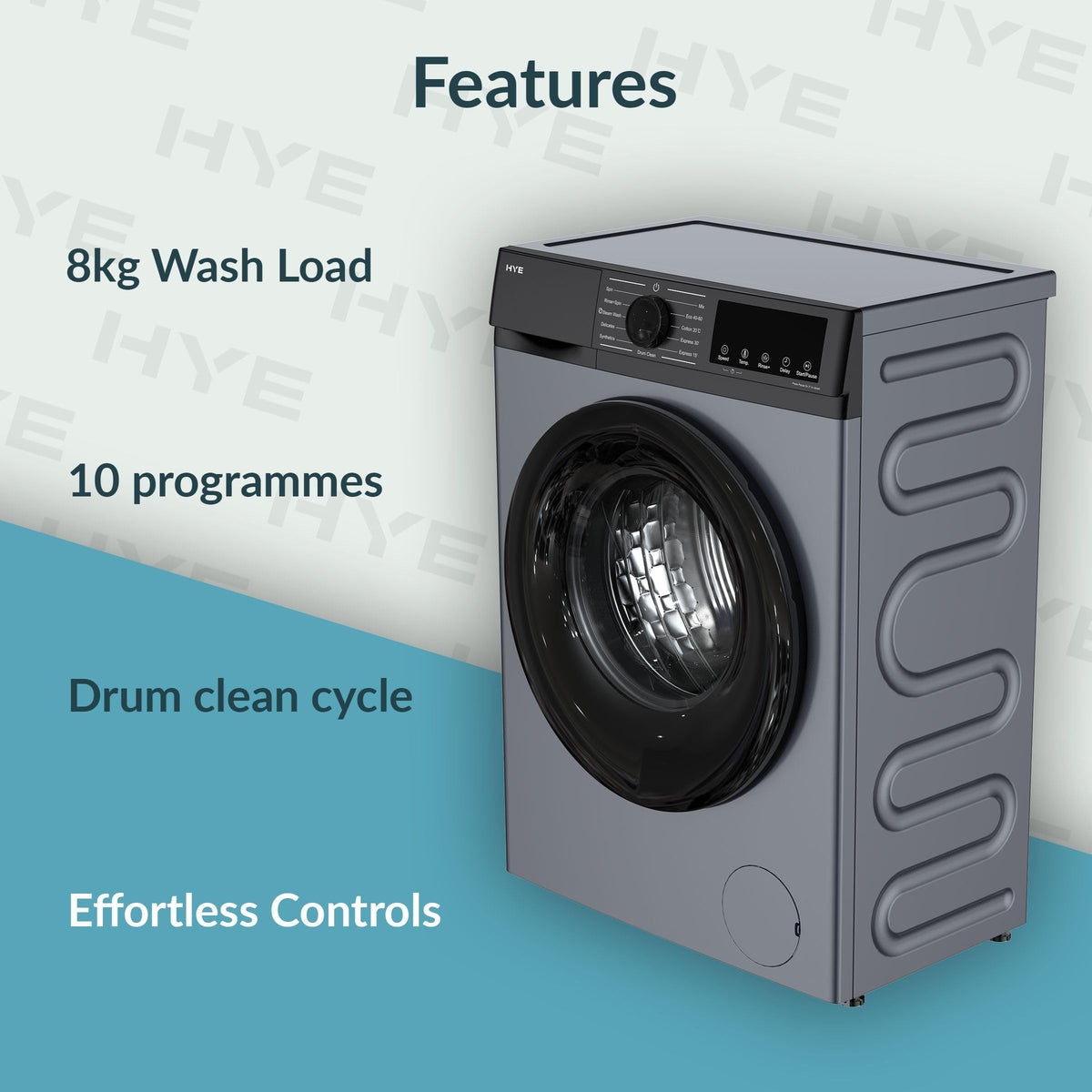 HYE Washing Machine - 7KG Drum, 1200RPM, White