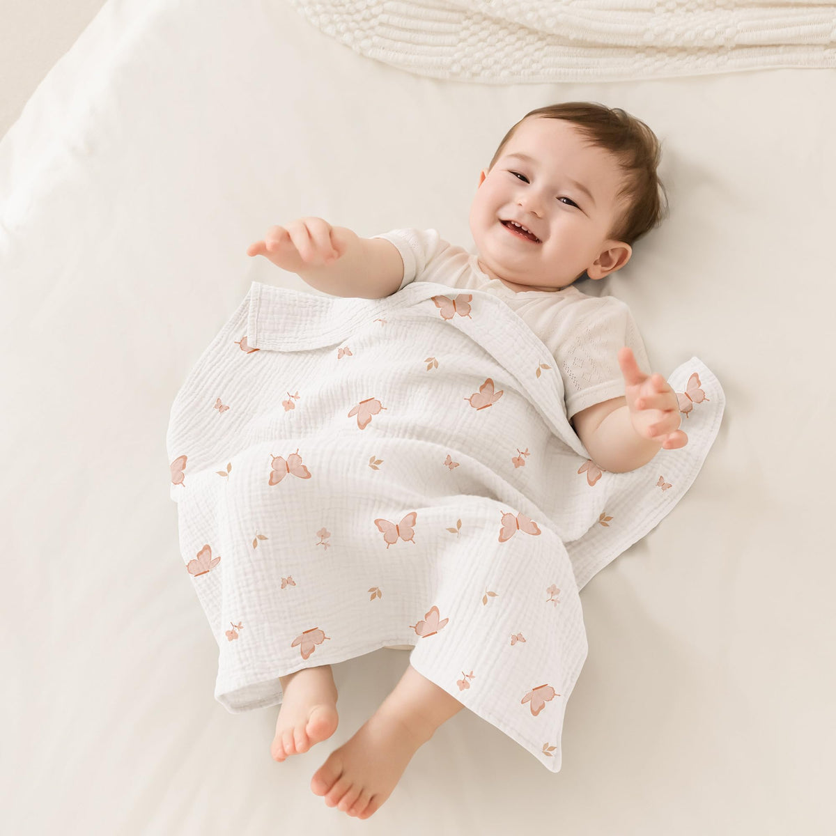 Susurration Muslin Cloths for Baby, 100% Cotton Baby Muslin Squares Cloths for Newborn Boy and Girl, Soft, Breathable and Extremely Absorbent Baby Muslin Burp Cloths, 60 x 60 cm, 5 Pack
