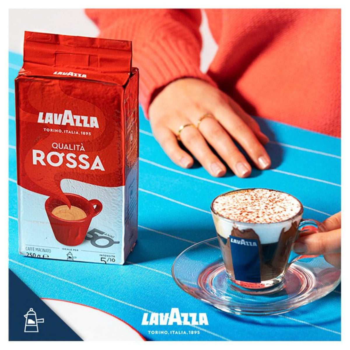 Lavazza Qualità Rossa, Ground Coffee Espresso 500 g (Pack of 2)