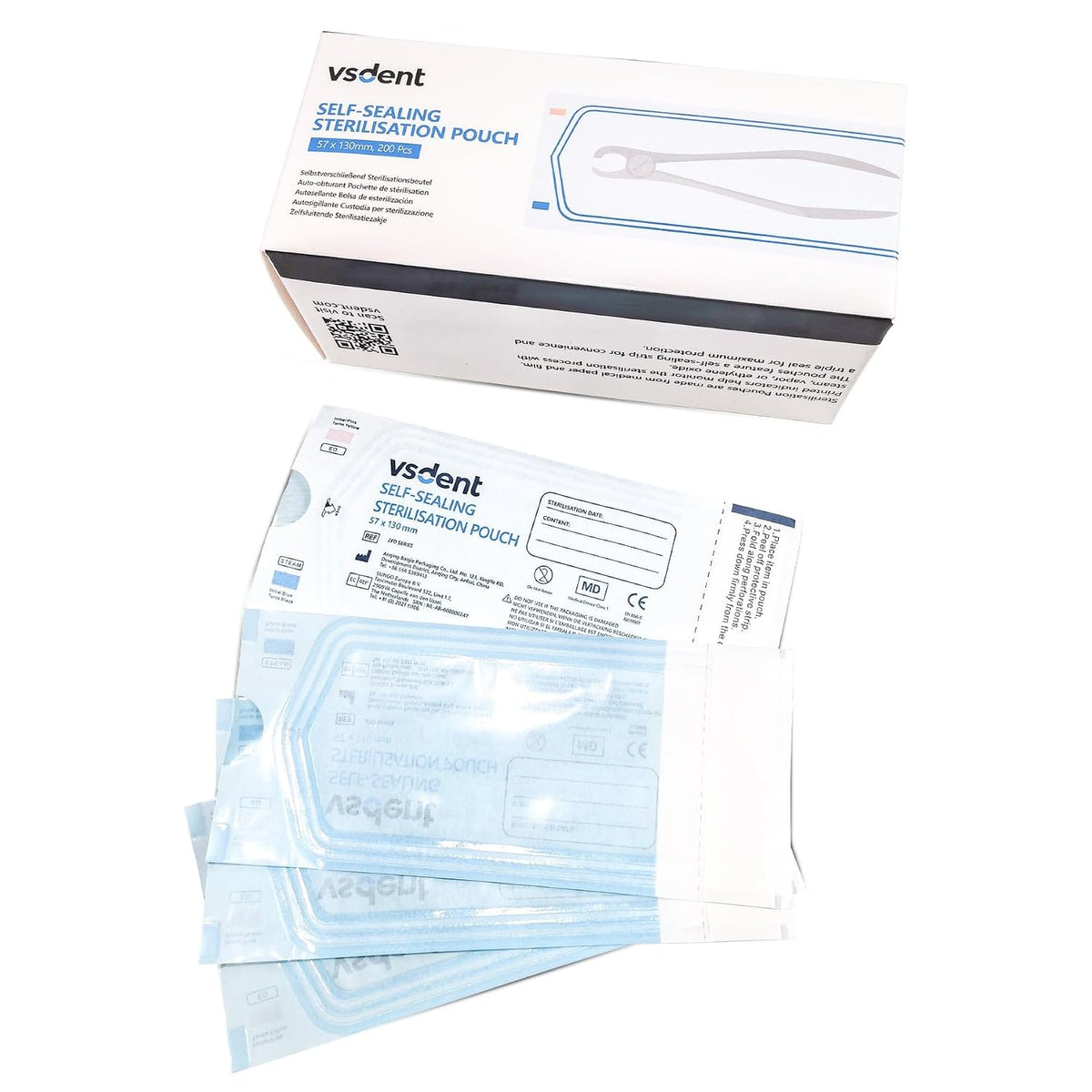 Self Sterilisation Pouches - 57x130mm (Pack Of 200)