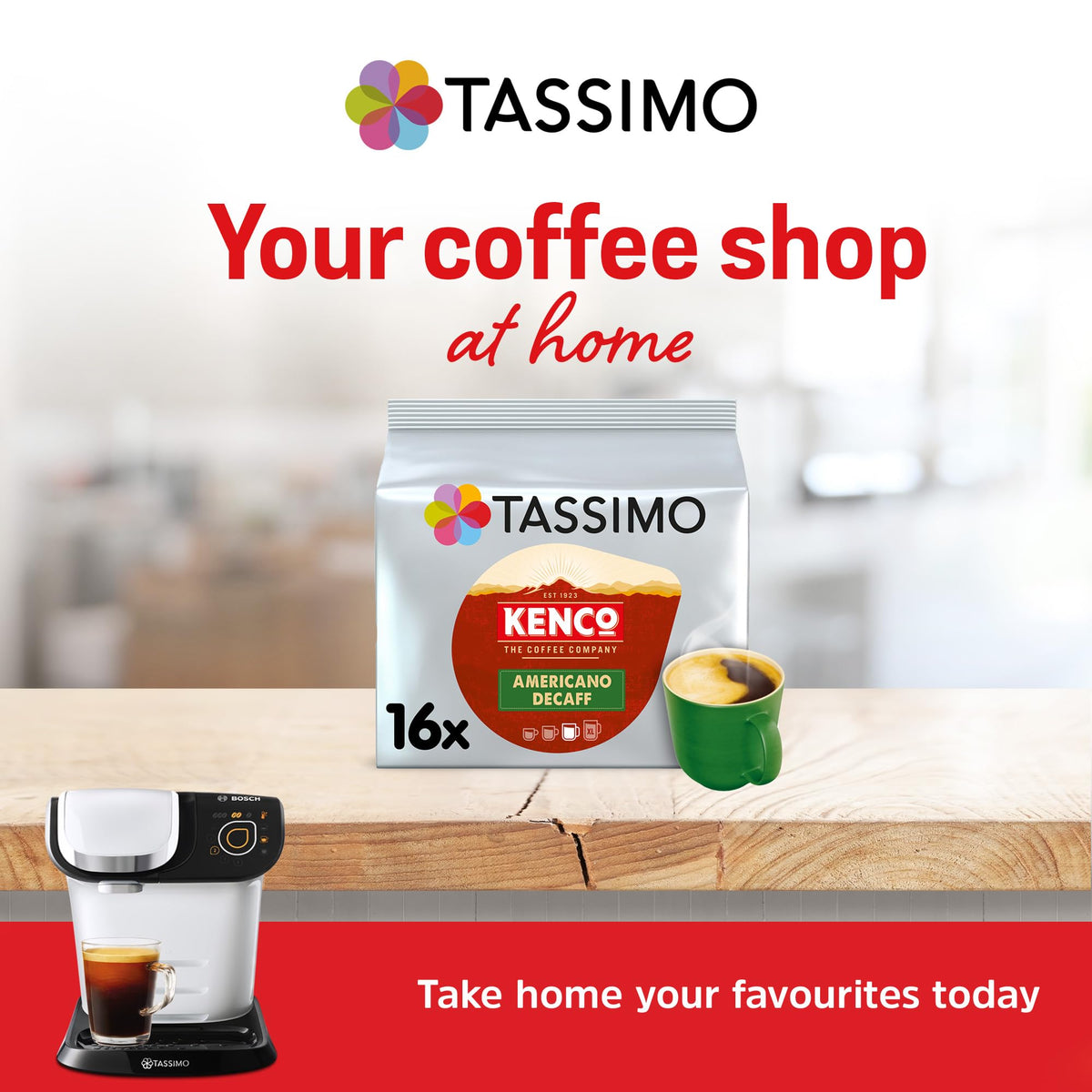 Tassimo Kenco Americano Grande XL Coffee Pods x16 (Pack of 5, Total 80 Drinks)