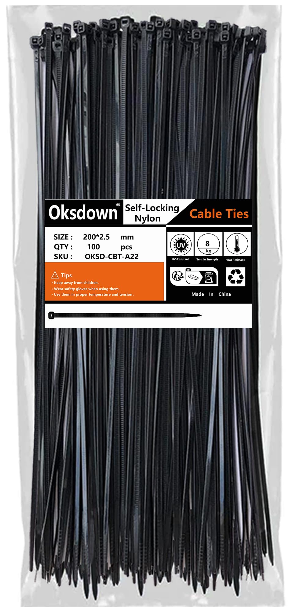 100 Pack Yellow Plastic Cable Ties 300mm×3.6mm Heavy Duty Strong Nylon Premium Self Locking 12 inch/30 cm Long Zip Tie Wraps