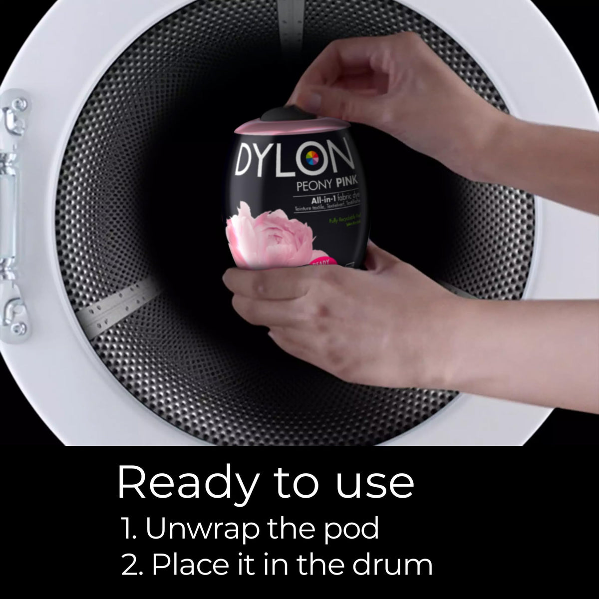 DYLON Washing Machine Fabric Dye Pod, Intense Black, 350g