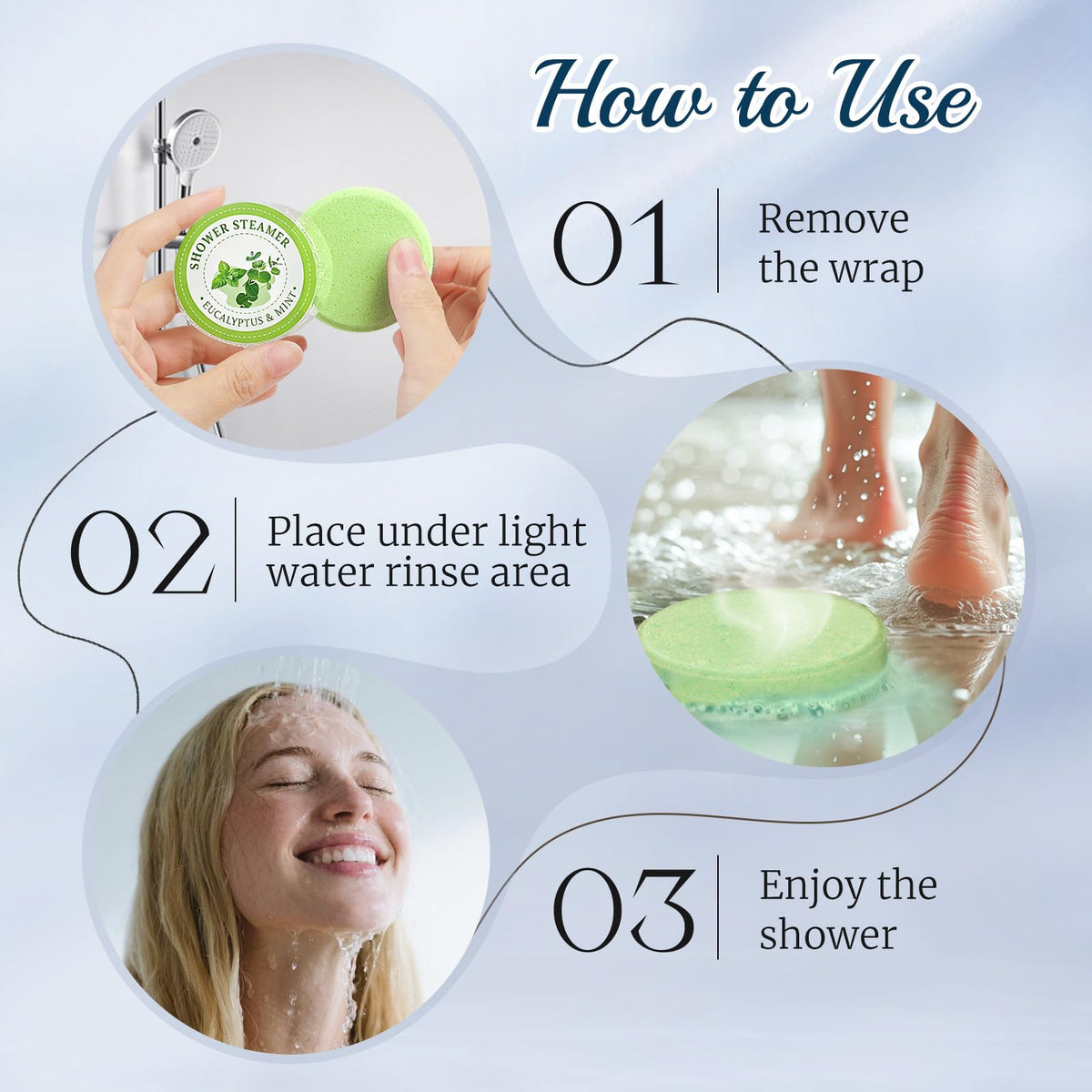 Linkax Shower Steamers Aromatherapy 8 Pcs, Christmas Gift for Women Purple