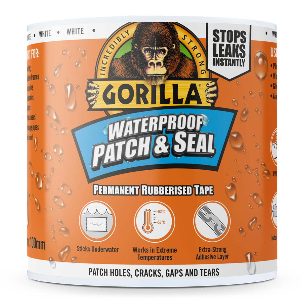 Gorilla Waterproof Patch & Seal Tape Black 3m