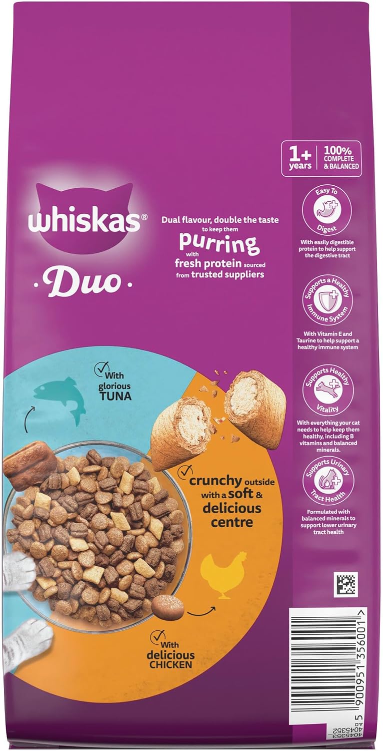 WHISKAS 1+ DUO Surf & Turf Dry Cat Food 1.9kg