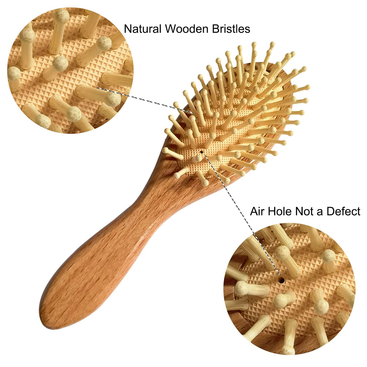3PCS Baby Hair Brush with Wooden Handle and Comb Set for Newborns & Toddlers | Natural Soft Goat Bristles l Wood Comb l Green Cradle Cap Brush | Ideal for Cradle Cap