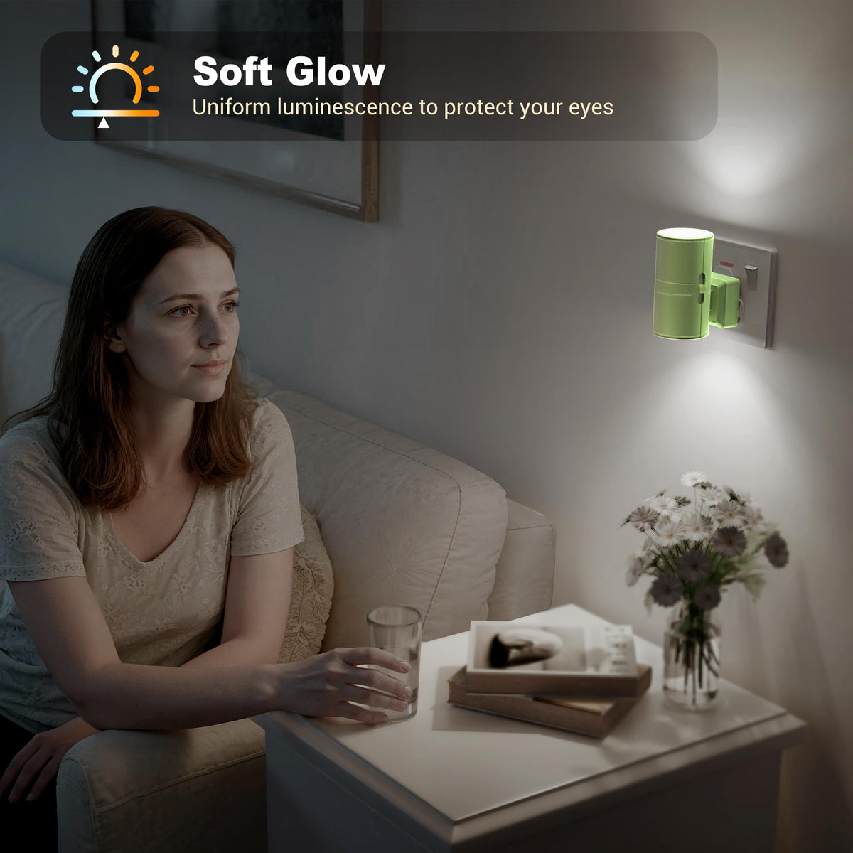 JandCase Night Light, Night Light Plug in Wall with Dusk to Dawn Sensor