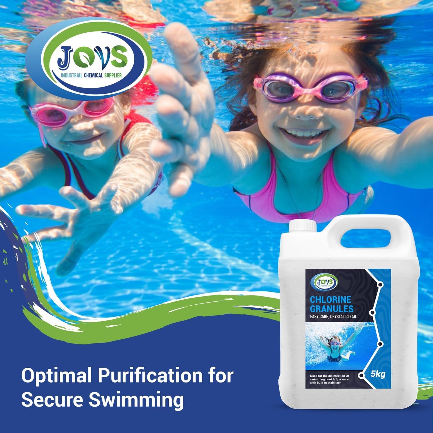 JOVS Non Chlorine Shock 5kg - Spa Treatment for Hot Tubs & Swimming Pools - Water Clarifier, Paddling Reducer, Cleaner, and Pool Maintenance Essential - Included Pool Chemicals.