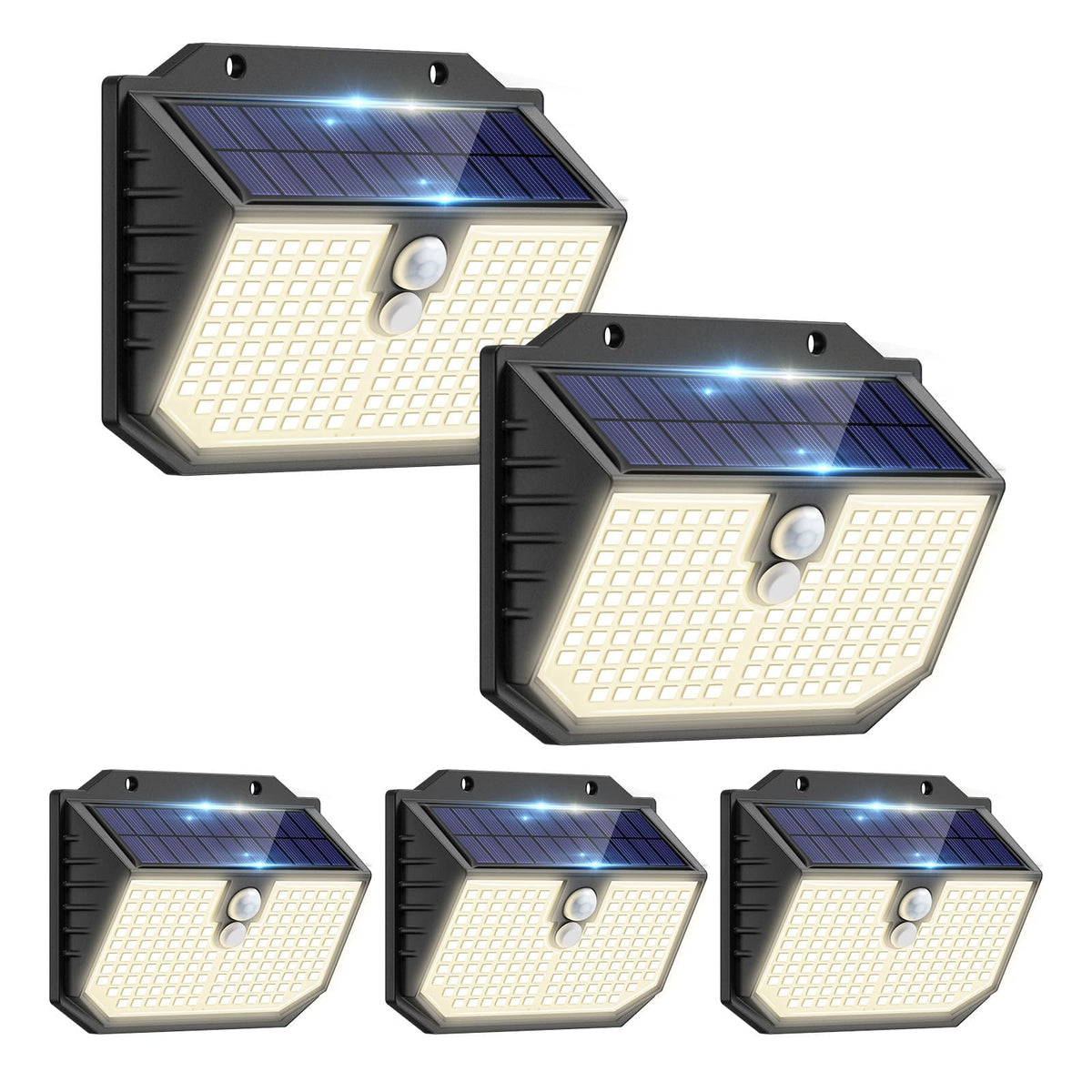 nipify Solar Lights,Upgraded 3000K Warm Solar Garden Lights,3 Modes Motion Sensor and IP65 Waterproof Solar Lights Outdoor Garden for Outside Shed Driveway Backyard Garage Walkway Wall Fences