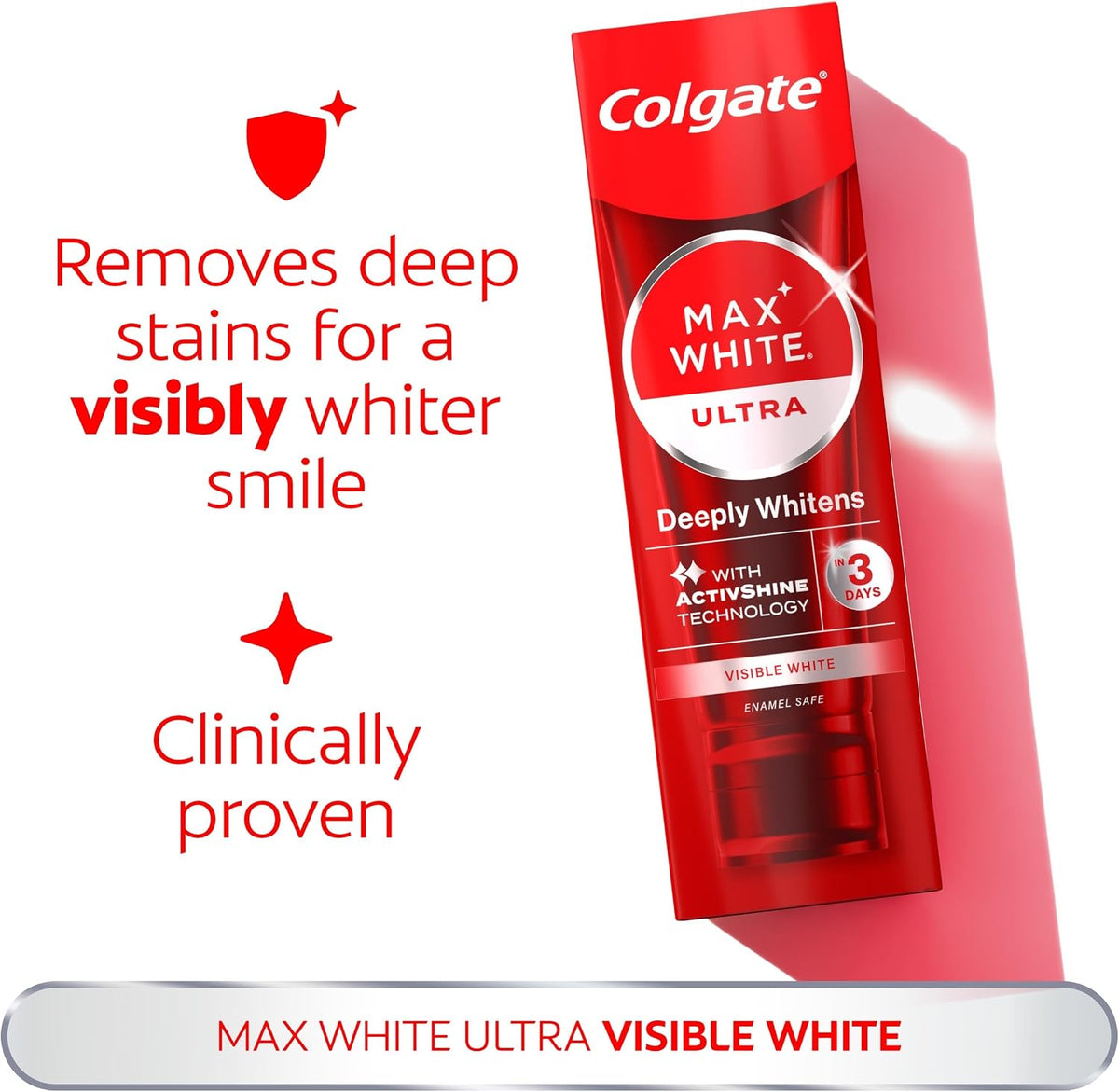 Colgate Max White Ultra Active Foam Whitening Toothpaste, 75ml
