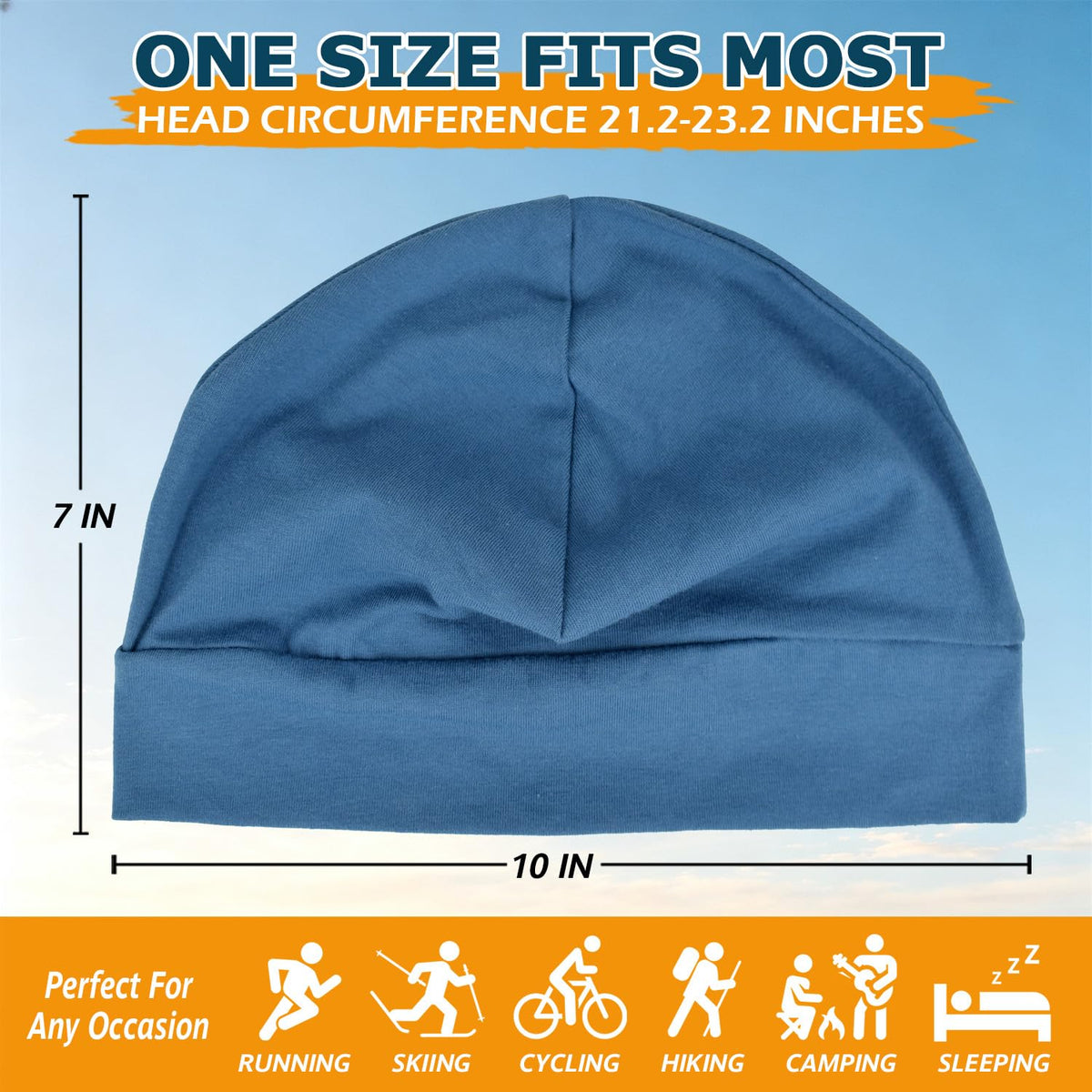 EINSKEY 100% Cotton Skull Caps for Men, Multipurpose Daily Wear Beanie Hat