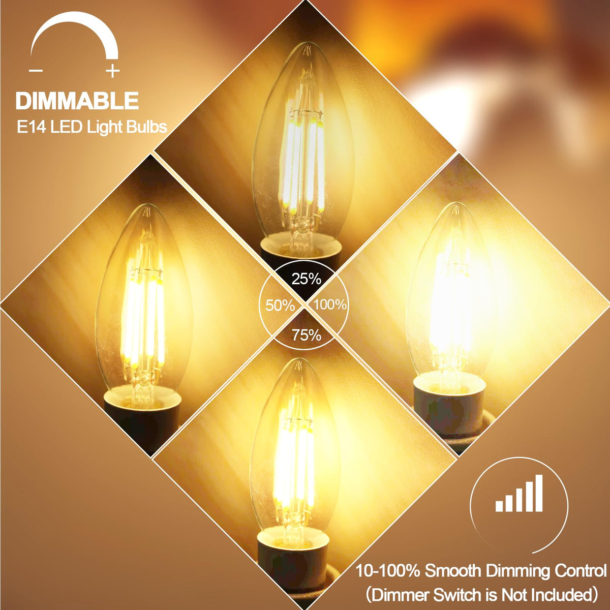 BRIMAX 5Pack E14 Bulb Cool White 5000K,Dimmable 4W Small Screw Light Bulb
