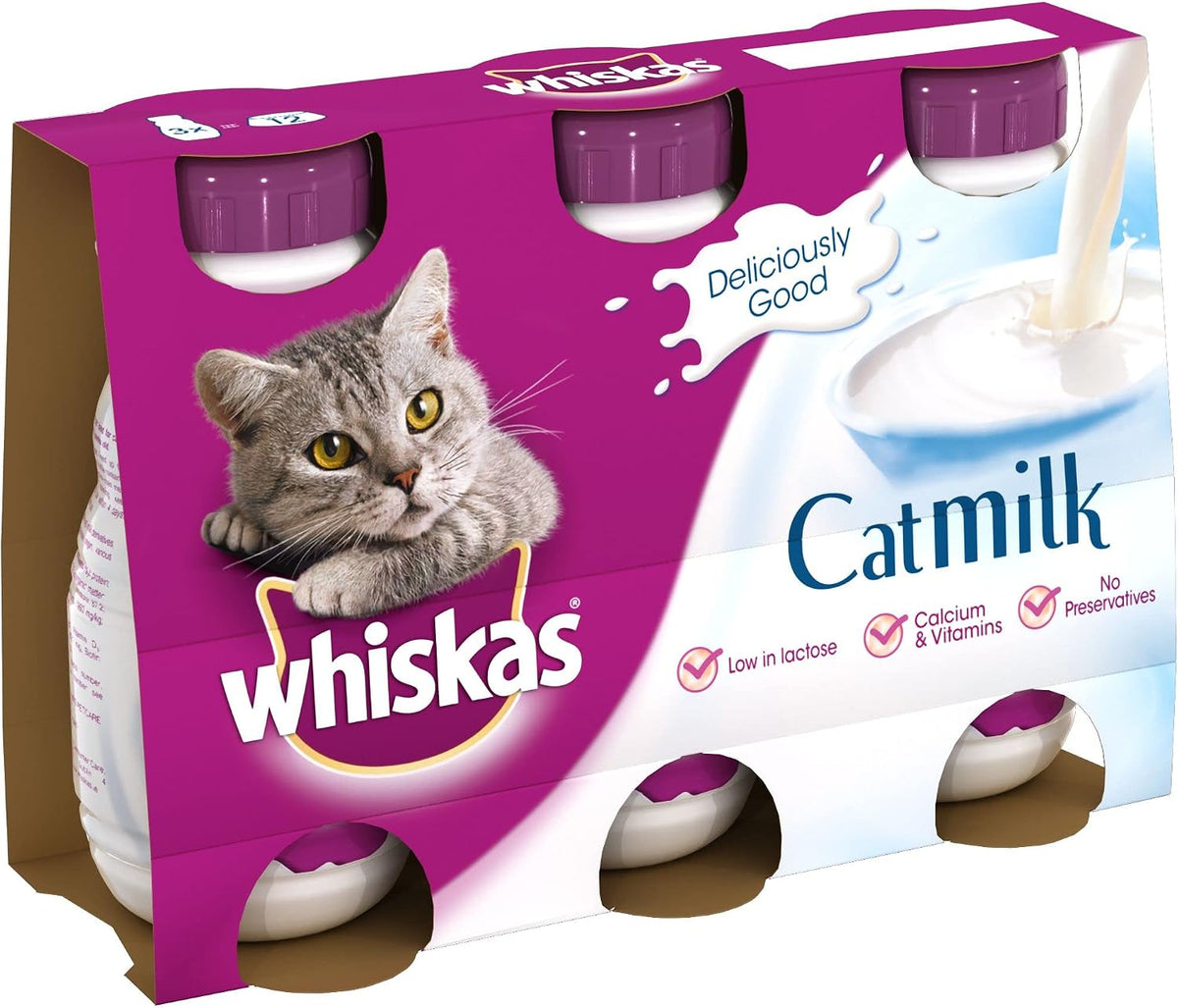 Whiskas Cat Milk 15 x 200 ml bottles, Complementary Cat Food for Kittens over aged 6 weeks