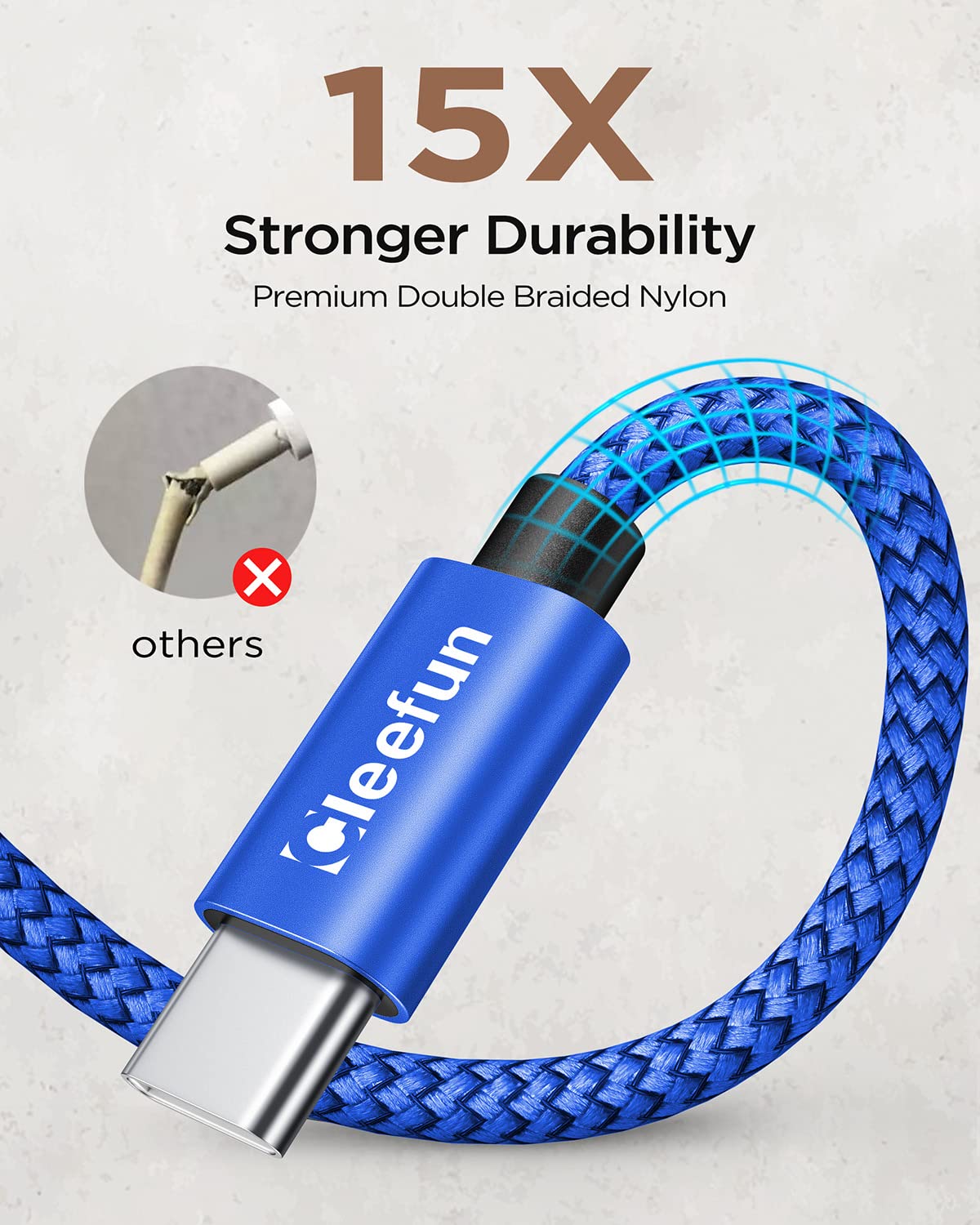CLEEFUN 3M USB C Cable (2-Pack), Long PS5 Controller Charger Fast Charging
