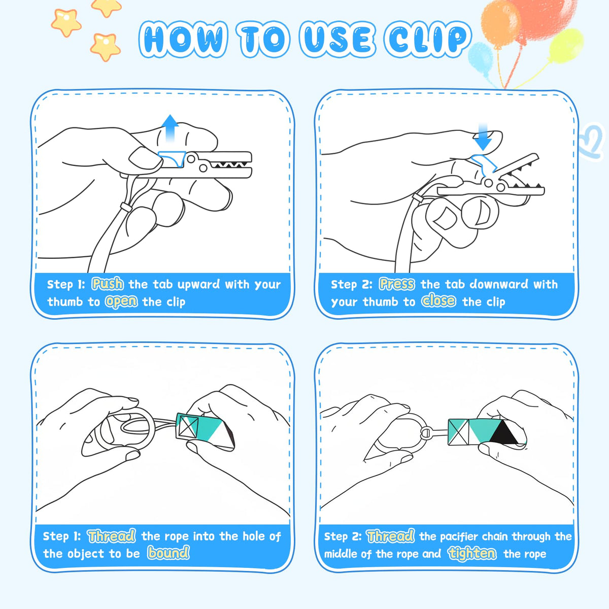 Dummy Clip Boys,8 Pack BPA Free Soother Chain,Pacifier Holder Clips for Teether Toy,Baby Dummy Strap Clip Universal Design Fit All Pacifiers Baby Teething Toys,Newborn Baby Gift