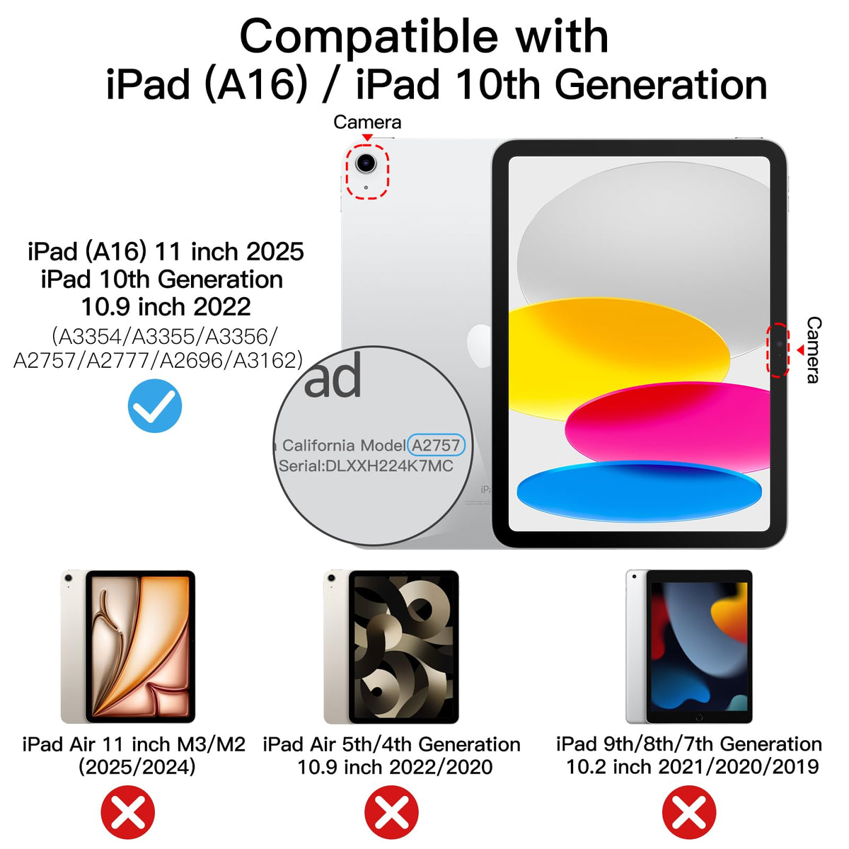 JETech Case for iPad (A16) 11th/10th Gen, Navy Blue