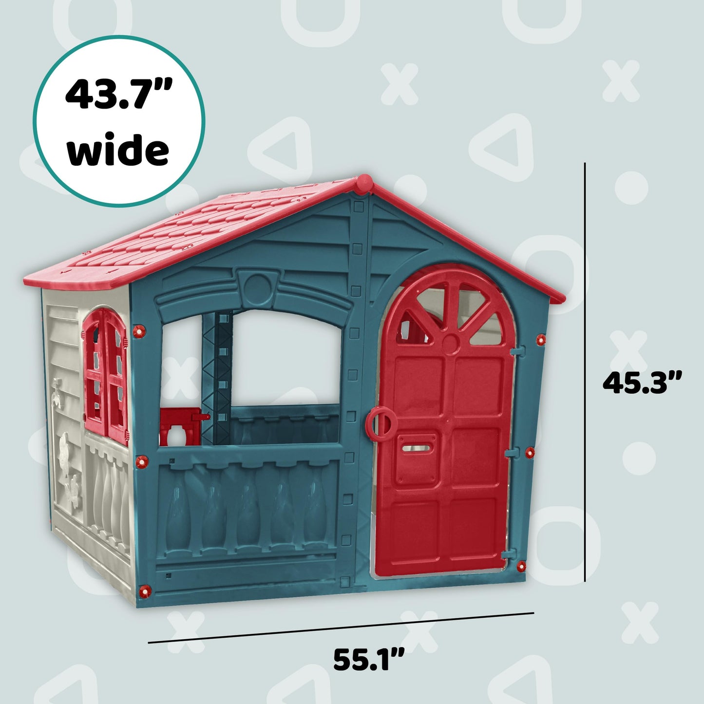 House of Fun Playhouse for Kids - Indoor and Outdoor - Work Door and Windows - Pink and White Candy Yarn - Children Ages 2+